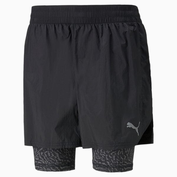 Shorts para correr de 5" FSTR 2-en-1 de tejido plano para hombre, Puma Black, extralarge